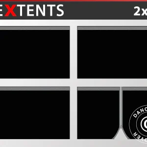 Seitenwand-Set für das Faltzelt FleXtents 2x2m, Schwarz