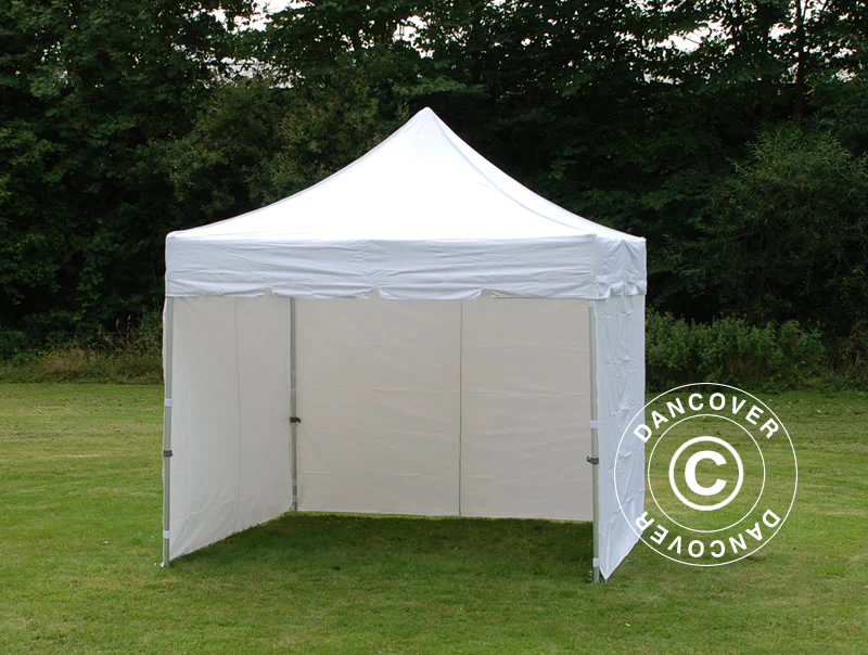 Faltzelt FleXtents PRO "Peaked" 3x3m Weiß, mit 4 Seitenwänden – Image 6