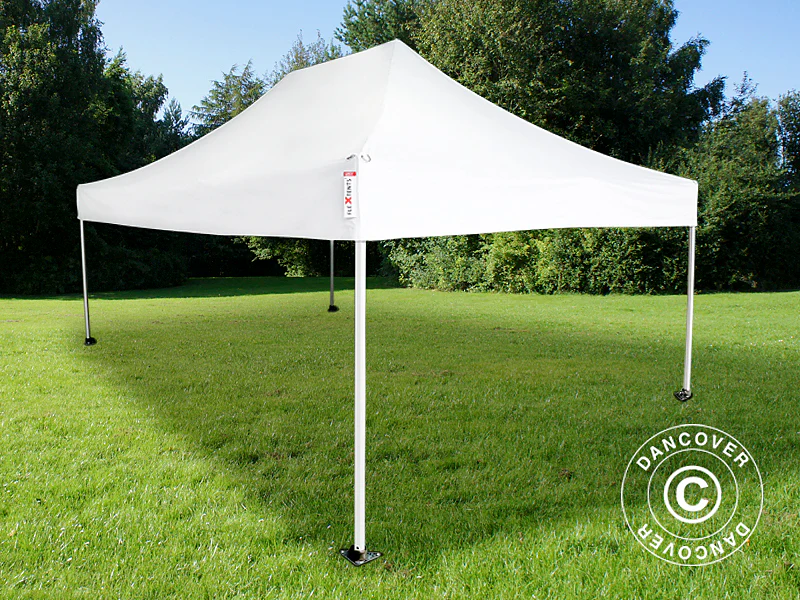 Faltzelt FleXtents Steel 3x4,5m, Weiß, mit 4 Gardinen – Image 5