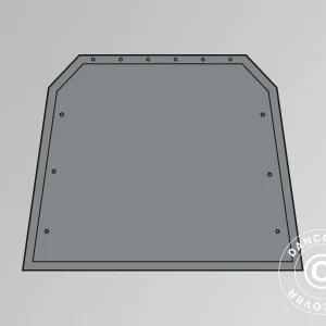 Giebelwand/Tür für Lagerzelt PRO 2,4x3,6m und 2,4x6m PVC, grau