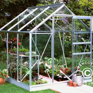 Gewächshaus Glas Halls Popular 3,8m², 1,93x1,95x1,95m, Aluminium