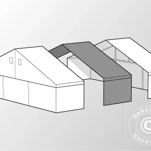 Erweiterung für industrielle Lagerhalle Alu, PVC 12x12x5,42, 4 m, weiß