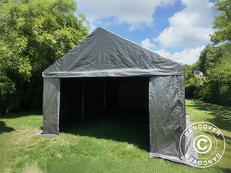 Lagerzelt Basic, 4x6m, PE 300, Grau – Image 3
