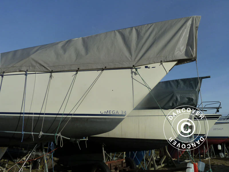 Plane 4x6m, PVC 600g/m², Grau, Flammenhemmend – Image 4